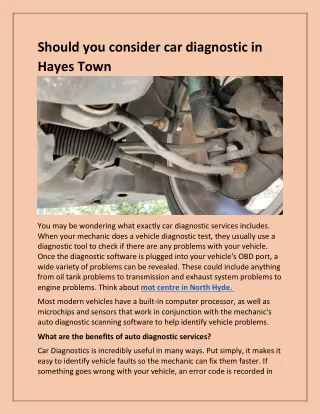 should you consider car diagnostic in hayes town