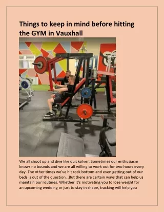 things to keep in mind before hitting