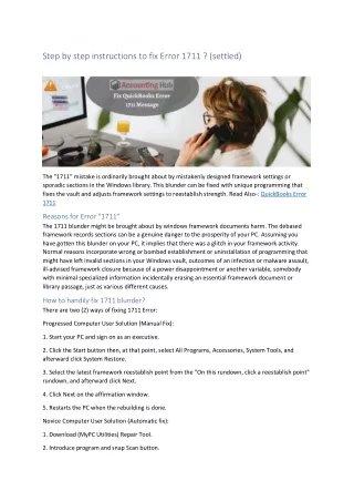 step by step instructions to fix error 1711