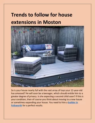 trends to follow for house extensions in moston