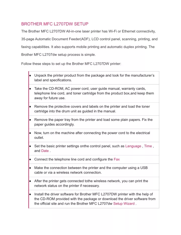 PPT - Brother Mfc L2707dw Setup Wi-Fi | Driver & Manual Download ...