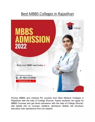 Best MBBS Colleges in Rajasthan