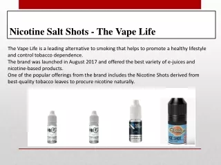 Nicotine Salt Shots - The Vape Life