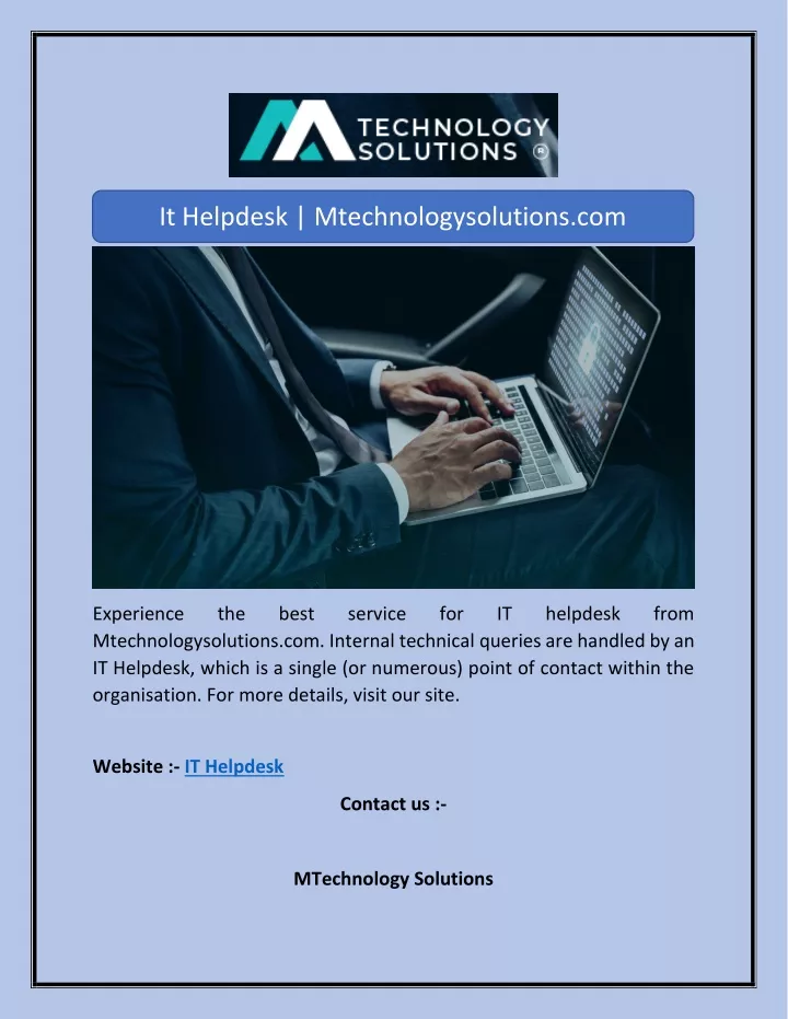 it helpdesk mtechnologysolutions com