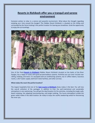 resorts in rishikesh offer you a tranquil