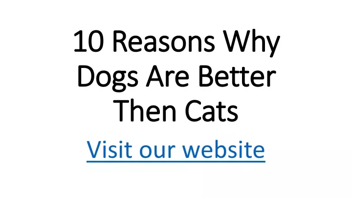 10 reasons why dogs are better then cats