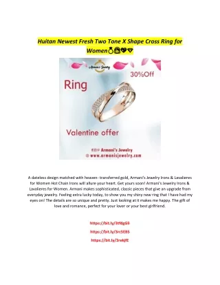 Huitan Newest Fresh Two Tone X Shape Cross Ring for Women