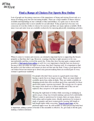Sports Bra Online