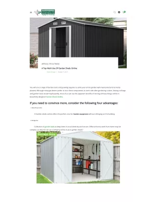 A Top Multi Use Of Garden Sheds Online