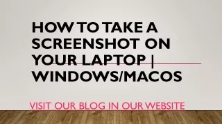 How To Take a Screenshot on your laptop  windowsmacOS