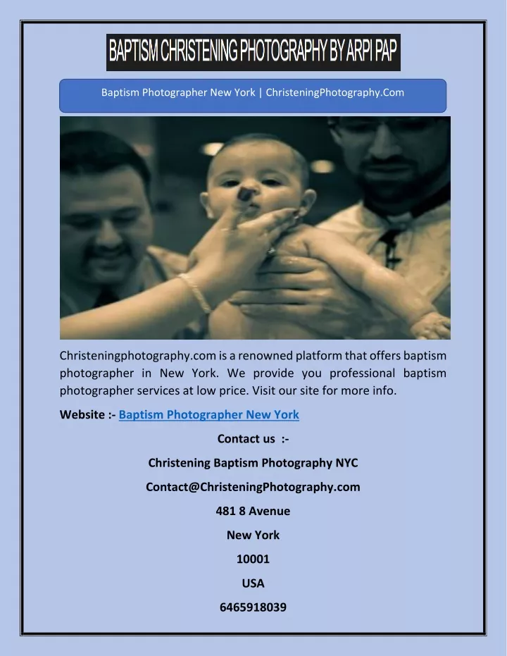baptism photographer new york