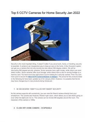 top 5 cctv cameras for home security jan 2022