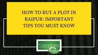how to buy a plot in raipur important tips