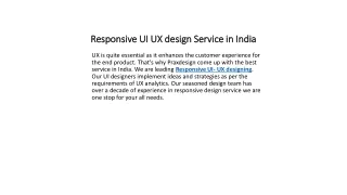 Responsive UI UX design Service in India
