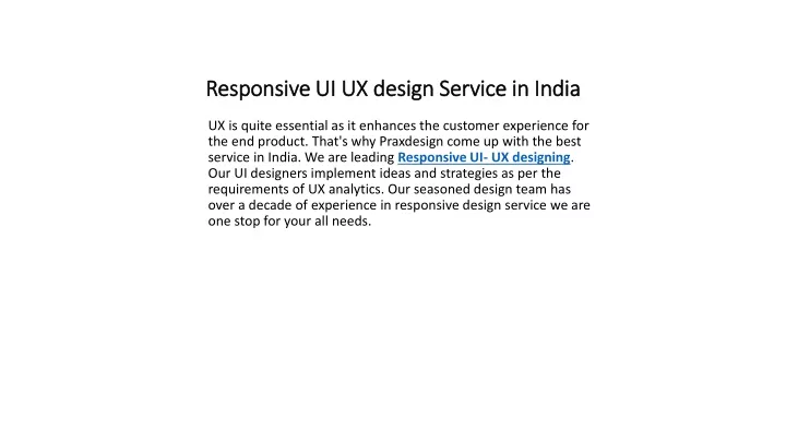 responsive ui ux design service in india