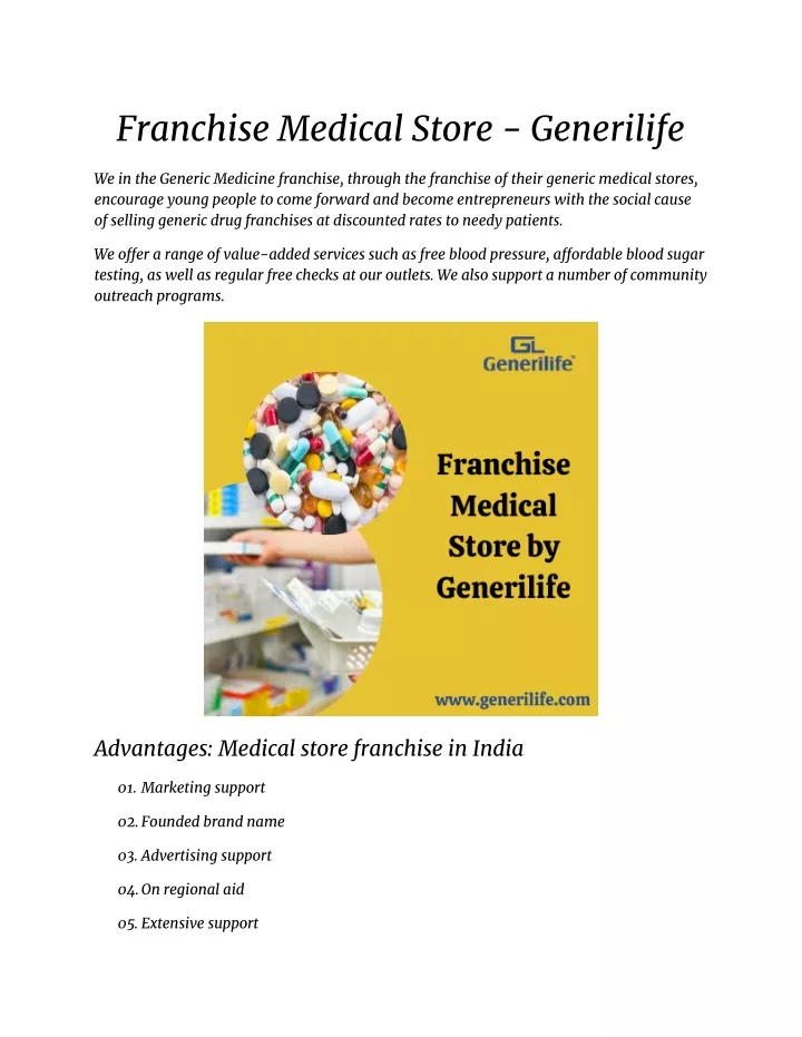 franchise medical store generilife