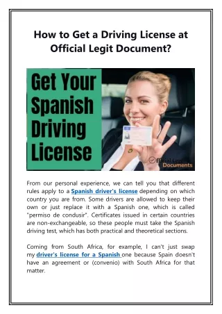 How to Get a Driving License at Official Legit Document