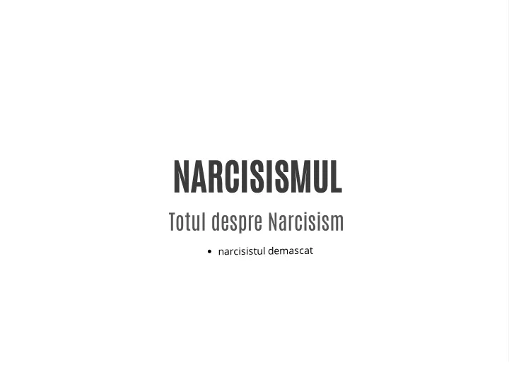 narcisismul totul despre narcisism