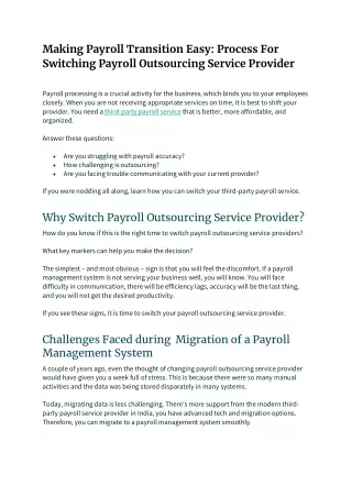 making payroll transition easy process