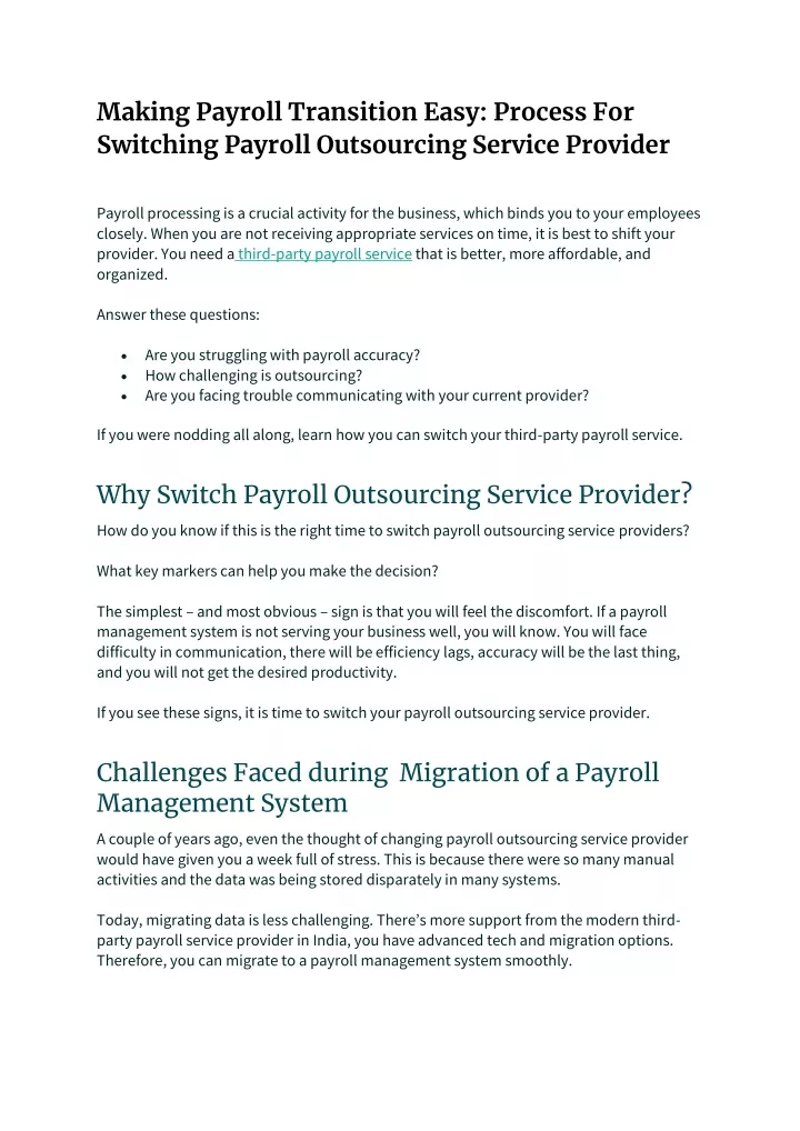 making payroll transition easy process