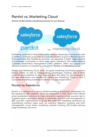 White Paper - Pardot vs. Marketing Cloud (2)