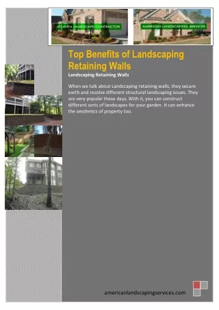 Top Benefits of Landscaping Retaining Walls