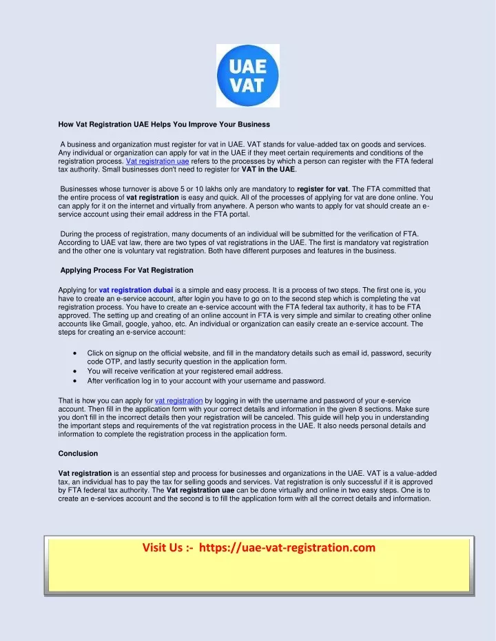 how vat registration uae helps you improve your