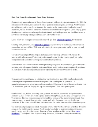 how can game development boost your business