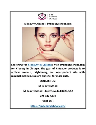 K Beauty Chicago | Imbeautyschool.com