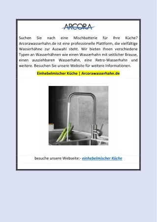 Einhebelmischer Küche  Arcorawasserhahn.de