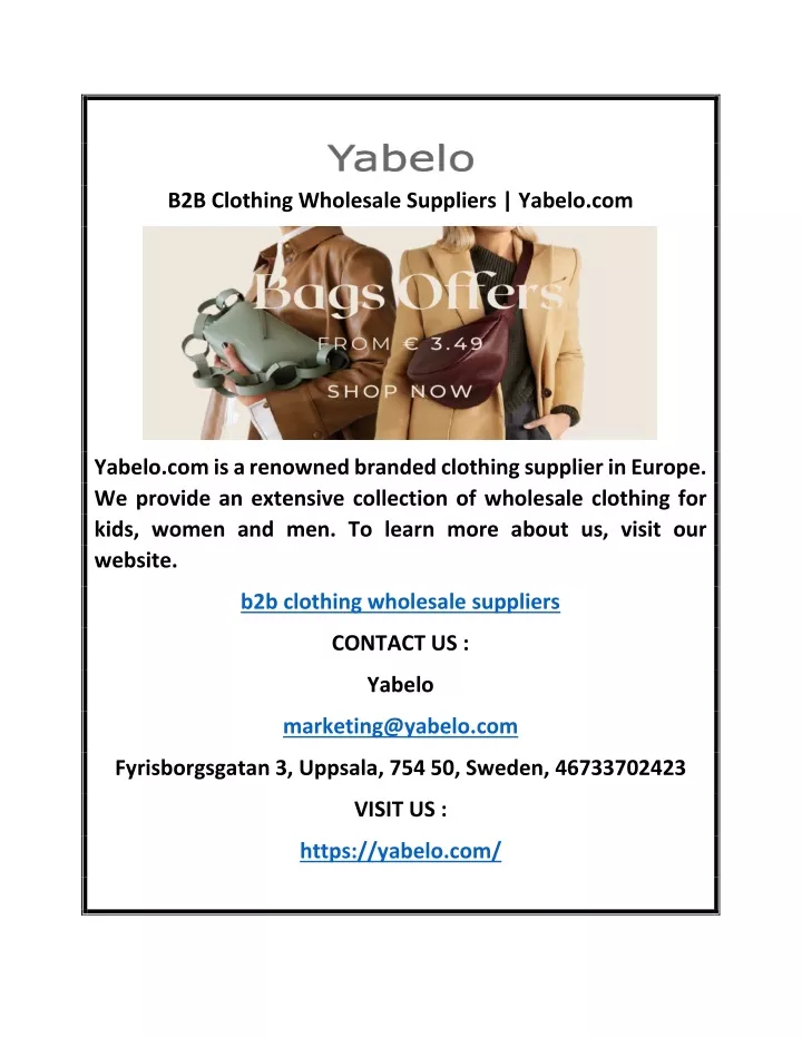 b2b clothing wholesale suppliers yabelo com