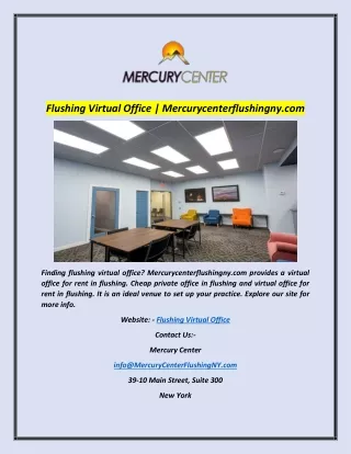 Flushing Virtual Office | Mercurycenterflushingny.com