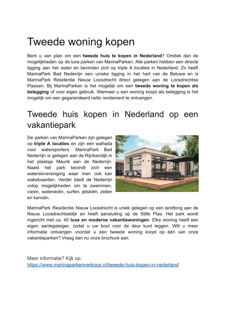 tweede woning kopen