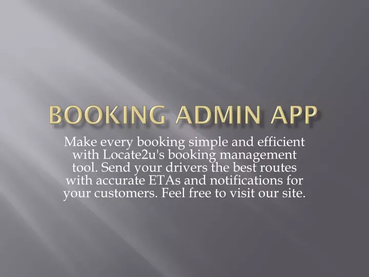 booking admin app
