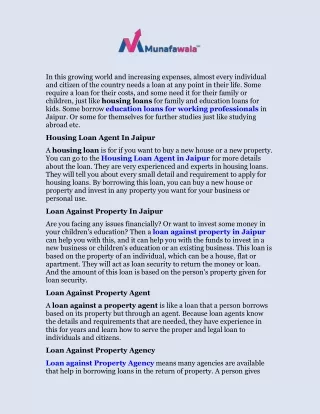 Housing Loan And Education Loan For Working Professionals In Jaipur