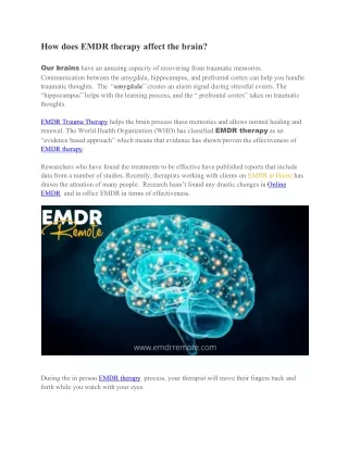 How does EMDR therapy affect the brain