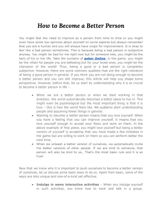 how to become a better person