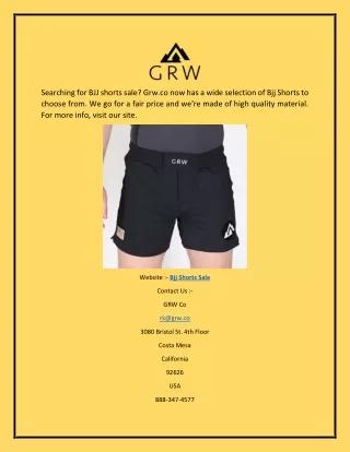 Bjj Shorts Sale | Grw.co
