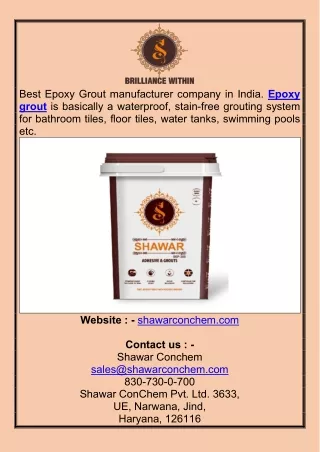 Epoxy Grout Manufacturer epoxy grout for bathroom floor Shawar Conchem