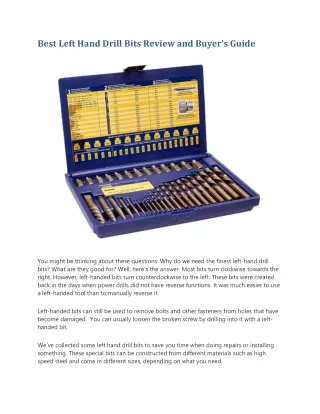 best left hand drill bits review and buyer s guide