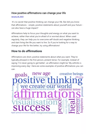 how positive affirmations can change your life