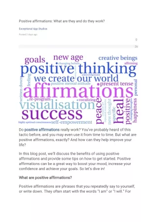 positive affirmations what are they and do they