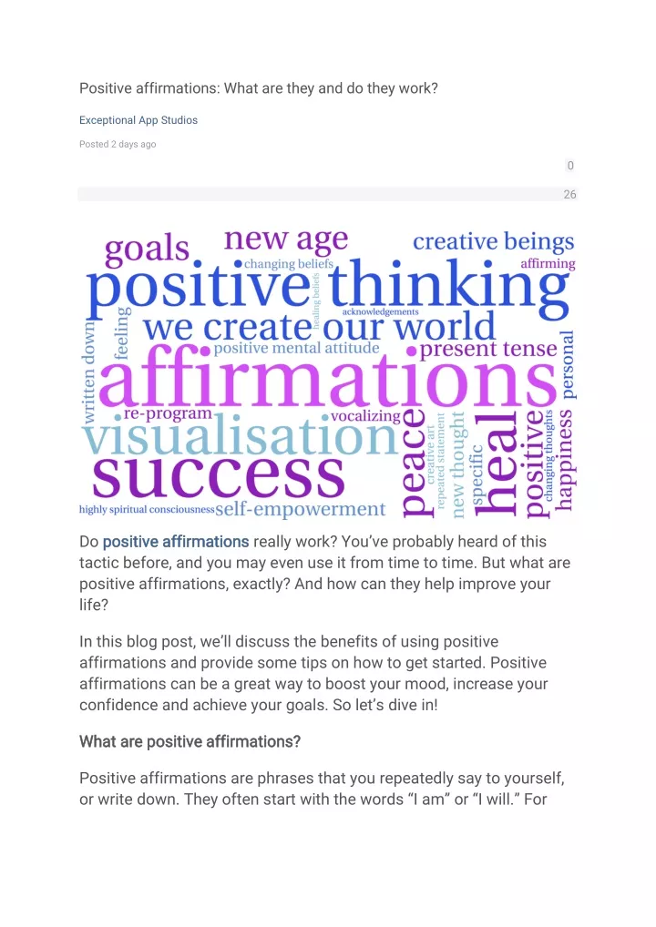 positive affirmations what are they and do they