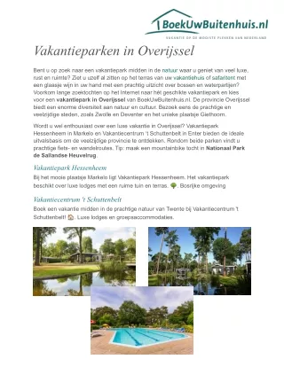vakantieparken in overijssel