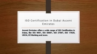 ISO Certification in Dubai | Quality certification in UAE | Ascent Emirates
