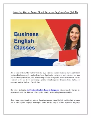 Amazing Tips to Learn Good Business English More Quickly