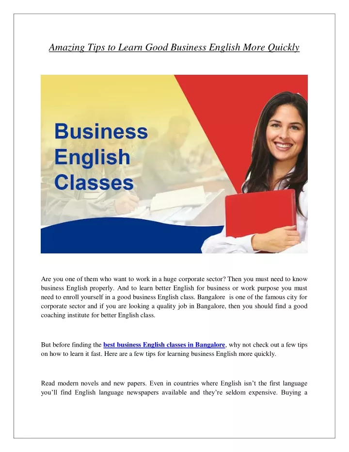 amazing tips to learn good business english more