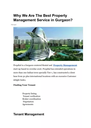 Why We Are The Best Property Management Service in Gurgaon