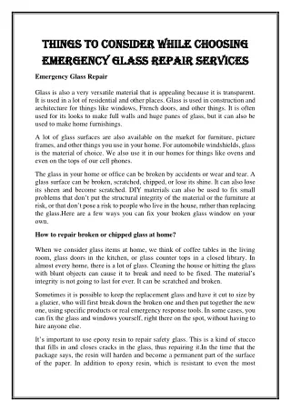 Emergency Commercial Glass Repair