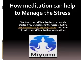 Meditation Classes for Beginners in USA